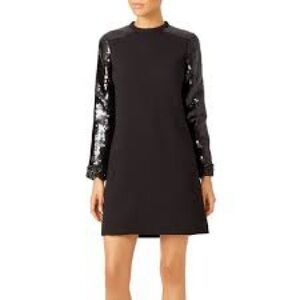 Jill Stuart Shimmer Polly Sequined Long Sleeve Dress in Black - Size 4